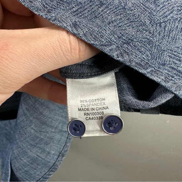 PETER MILLAR Seaside Indigo Palms Cotton-Stretch Sport Shirt - Picture 7 of 8